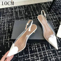 2026 New Pointy Peach Heart Fine Heel Shoes Sexy Pvc Transparent Film Black Patent Leather High Heel Overhead Sandals