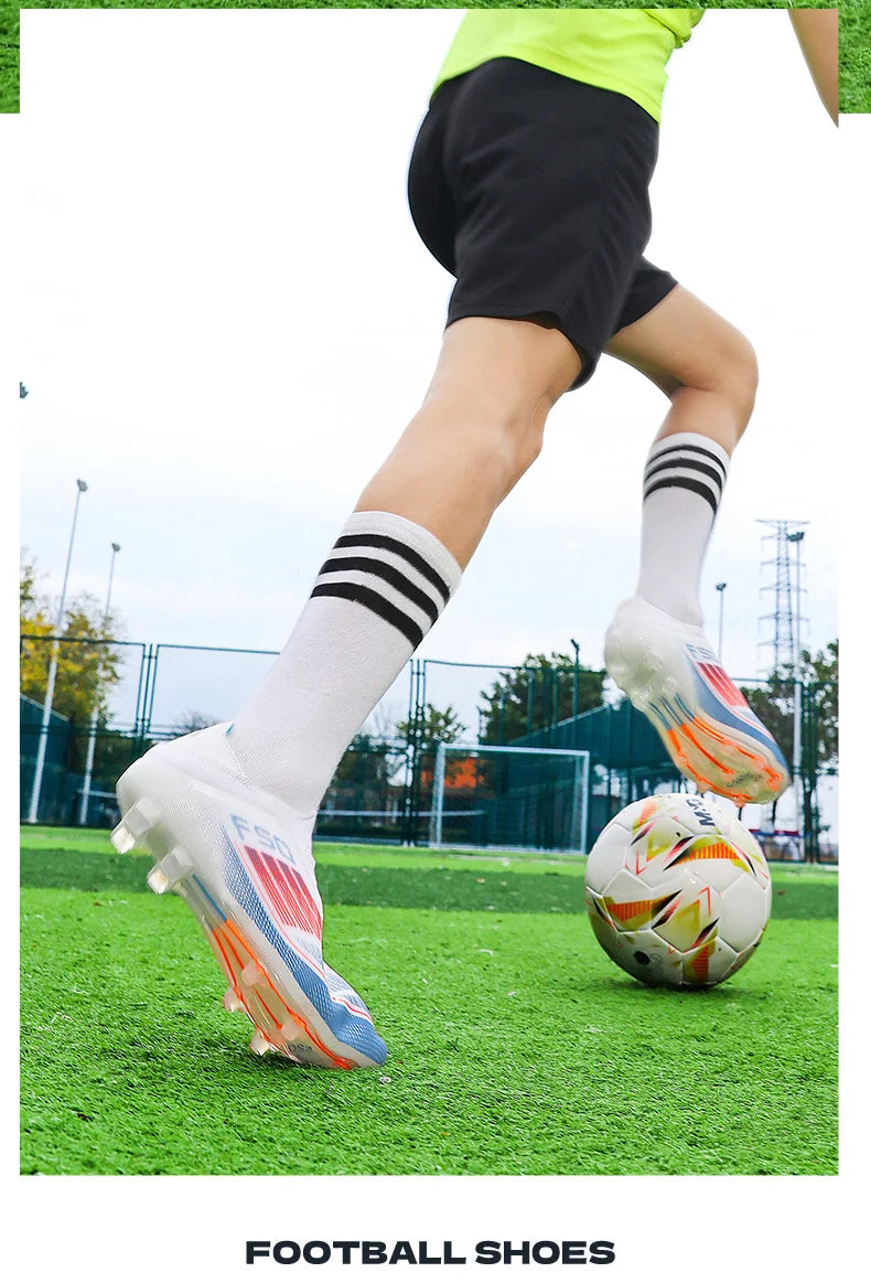 New Men Soccer Shoes Training Boys Sport Football Boots FG/TF Non Slip Match Breathable Adult Long Spikes Cleats Outdoor Sneaker