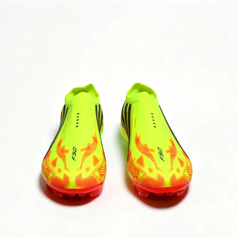 NEW Without-lace Mens Soccer Shoes Boys Training Non-Slip Turf Soccer Cleats TF/FG Football Sneakers Chuteira Campo 35-45