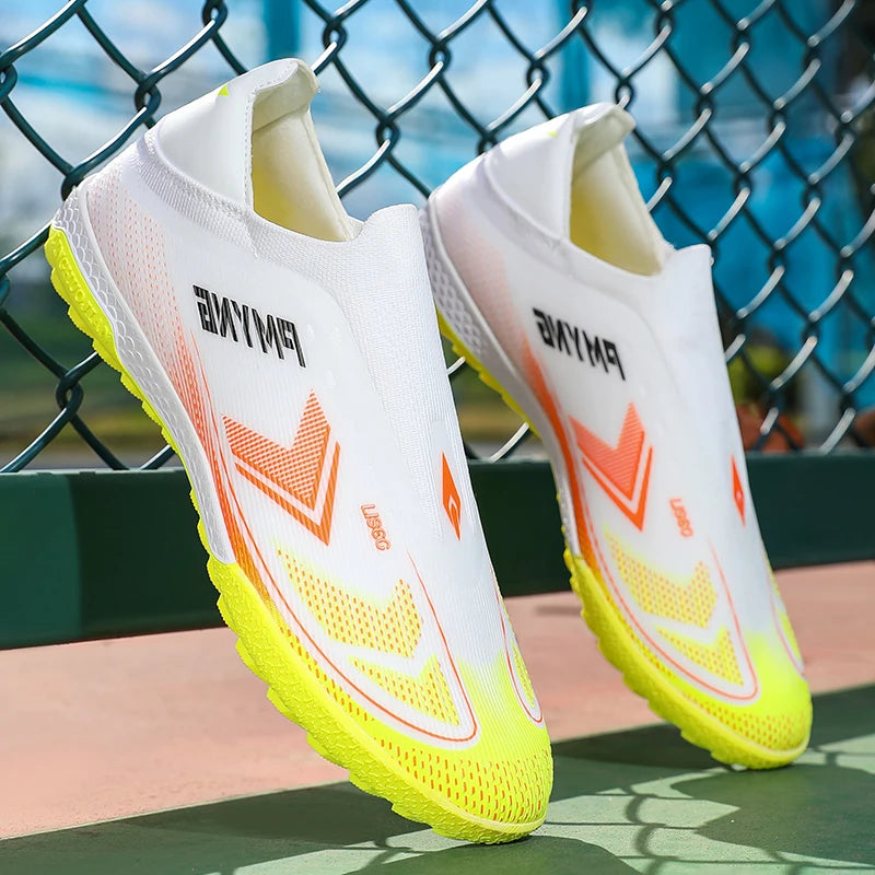 Linghuojian Football Shoes Summer Dopamine Adult Unisex Tf Cleats Laceless Lightweight Breathable Artificial Turf Training Shoes