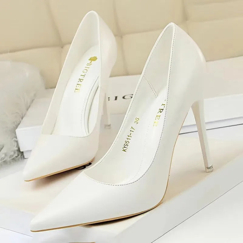 BIGTREE Shoes Women Pumps Fashion High Heels Shoes Black Pink White Shoes Women Wedding Shoes Ladies Stiletto Women Heels 2026