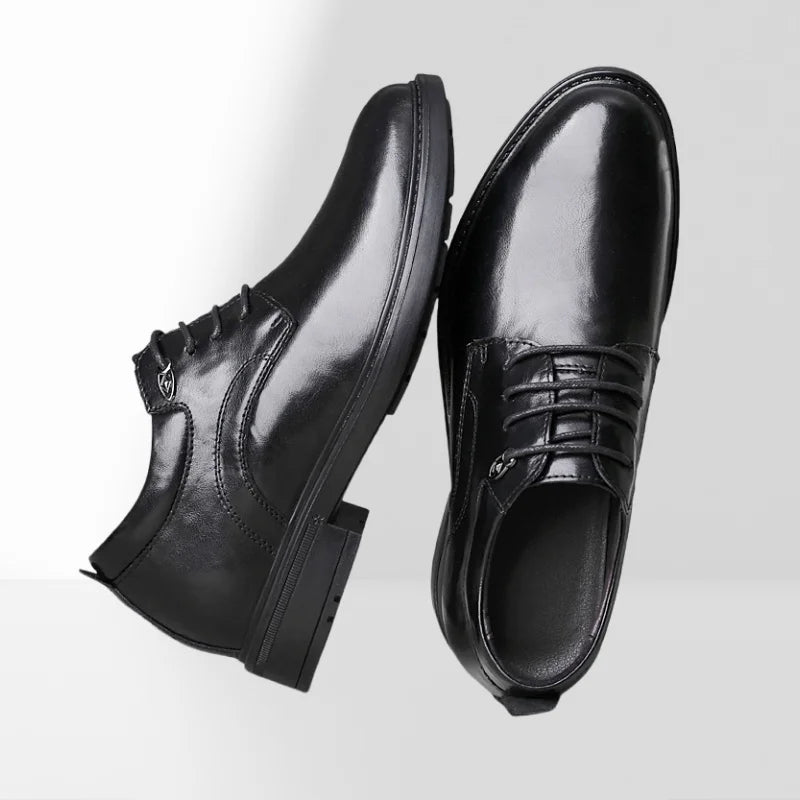 Wedding Men Leather Shoes Business British Formal  Elevator  Height Increase Insole 6CM Lift Plus Size 35-47