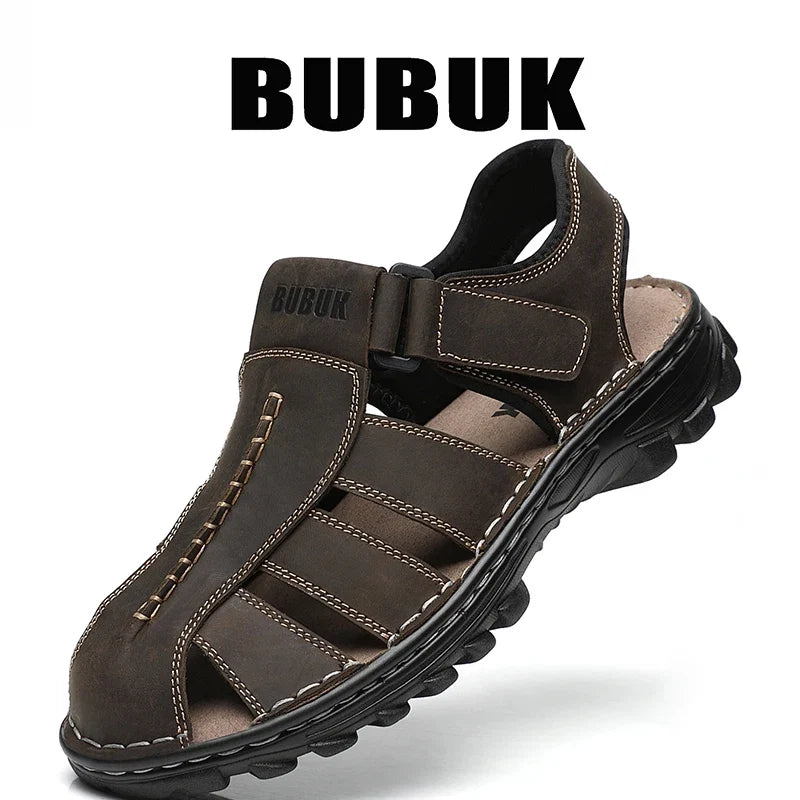 Bubuk Men's New Fashionable Closed-Toe Street Style Sandals, Comfortable Non-Slip Casual Durable Sole Walking Shoes, Men's Summer Footwear, Men's Water Shoes, Wading Shoes