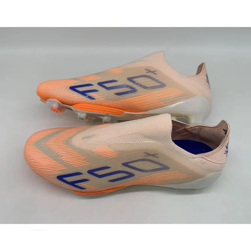Without-lace F50+ Mens Soccer Shoes Boys Training Non-Slip Turf Soccer Cleats TF/FG Football Sneakers Chuteira Campo 39-45