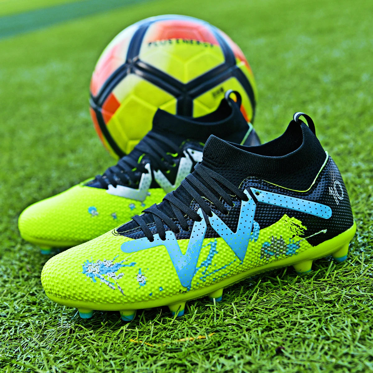 Firm Ground AG FG Soccer cleats Hard TPU Plate Long Sharp Stud Adult Natural Grass Competitive Match Sneakers