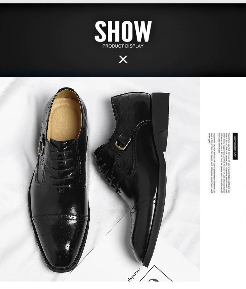 Men's Big Size Leather Shoes Spring Autumn Formal Business Office Wedding Dress Shoes for Man New Designer Business Shoe Man