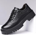 Retro Brown Men's Banquet Leather Shoes Thick Soled Wear-resistant Work Shoes2025 Classic Brand Men's Business Dress Shoes