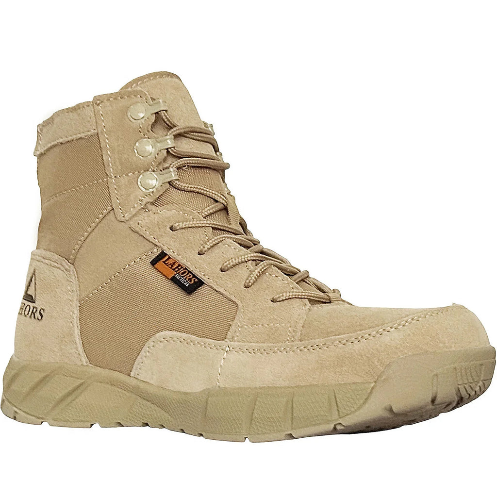 LAHORS® Lightweight 6 INCH Man Tactical Boots With Zip Combat Training Lace Up Waterproof Outdoor Hiking Breathable Ankle Shoes