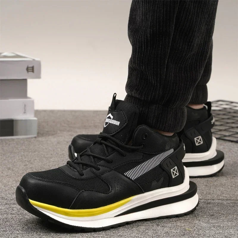 High Quality 2023 Fashion Work Boots Men Anti-puncture Safety Sneakers Steel Toe Cap Indestructible Protective Male Footwear
