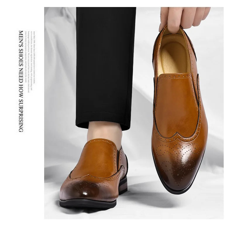 Big Size New Dress Shoes for Men Summer Autumn Business Casual Shoes Male Fashion Solid Color Wedding Elegant Shoes Man