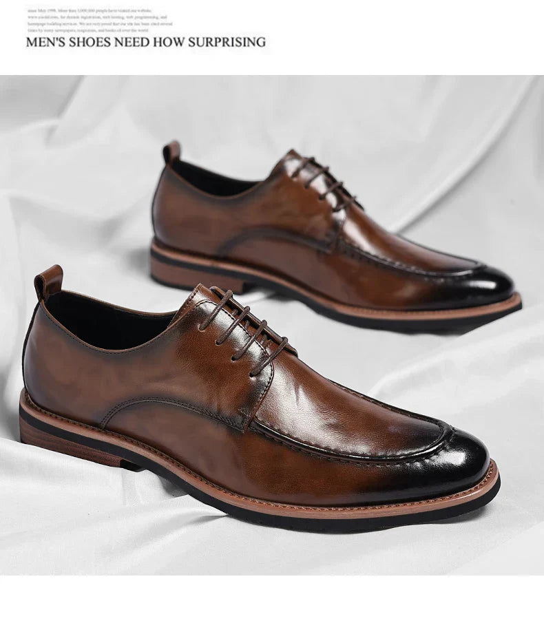 Men's Oxford Derby Dress Shoes Business Formal Casual Party Footwear Comfortable New Fashion Solid-Color Sneakers