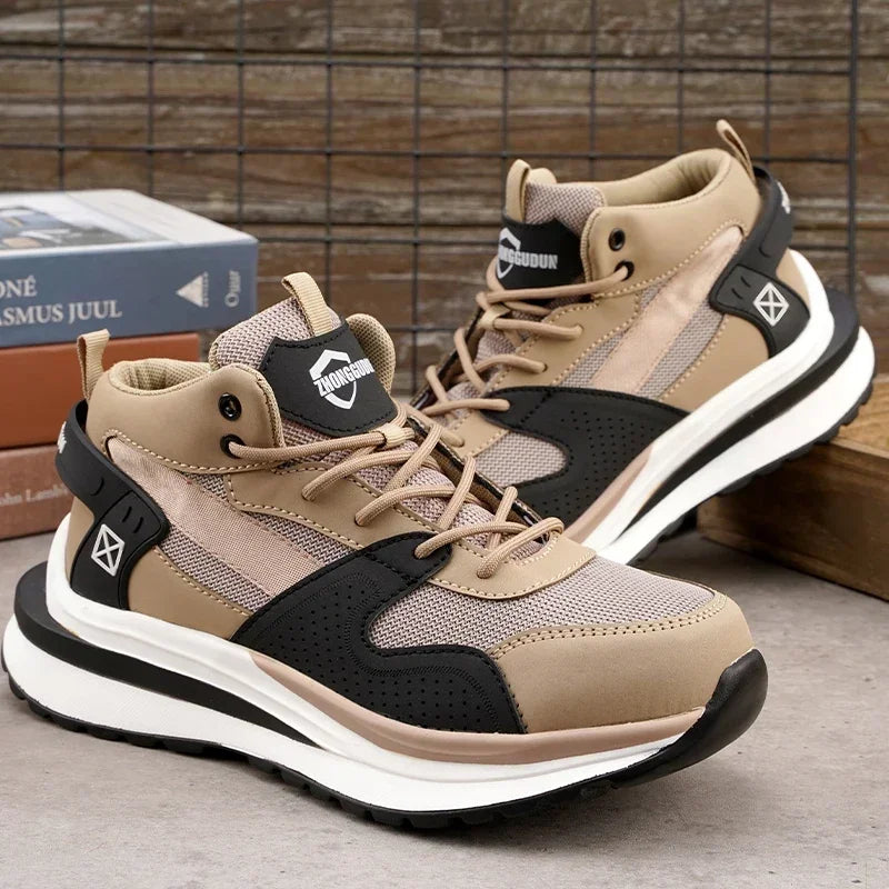 High Quality 2023 Fashion Work Boots Men Anti-puncture Safety Sneakers Steel Toe Cap Indestructible Protective Male Footwear