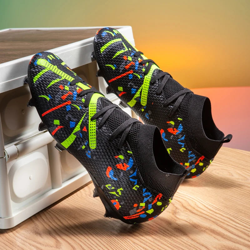 Professional Men's Indoor Flat Bottomed Football Shoes Adult Durable Comfortable Training Shoes Teenagers Non Slip Soccer Shoes