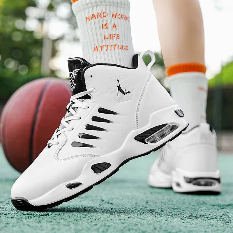Men's High-Top Basketball Shoes Feature a Breathable Mesh Design for Maximum Comfort Outdoor Shock-Absorbing Running Shoes, High-Rebound Cushioning Technology, Make Running Smoother and More Comfortable, Enhance Support, Styl