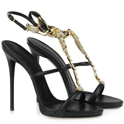 Classic Summer New Women's Stiletto Heel Sheepskin Peep Toe Platform Rhinestone Sandals High Heel Ankle Strap Pumps Sandals