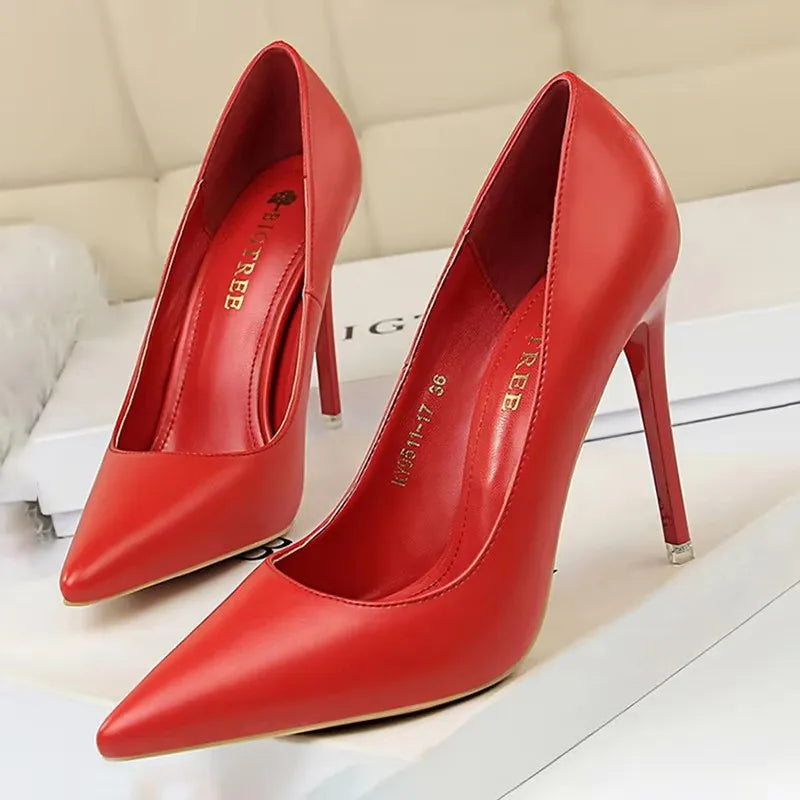 BIGTREE Shoes Women Pumps Fashion High Heels Shoes Black Pink White Shoes Women Wedding Shoes Ladies Stiletto Women Heels 2026