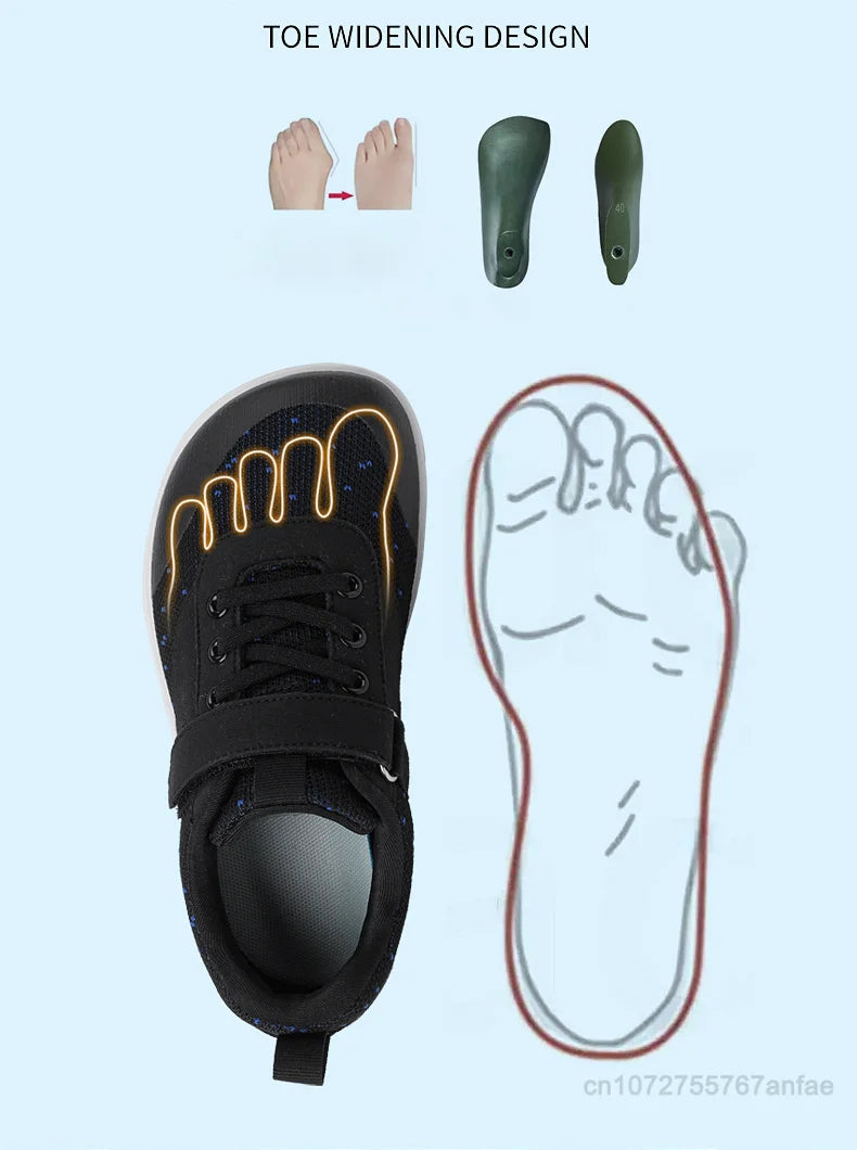 New Boys Girls Sneakers Kids Wide Barefoot Shoes  Naturally Splay Shoes Toddler Little Big Kid