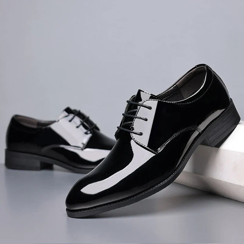 Spring British Style Formal Dress Shoes Black Business Oxfords For Groom Wedding Office Comfortable Big Size Footwear Non Slip