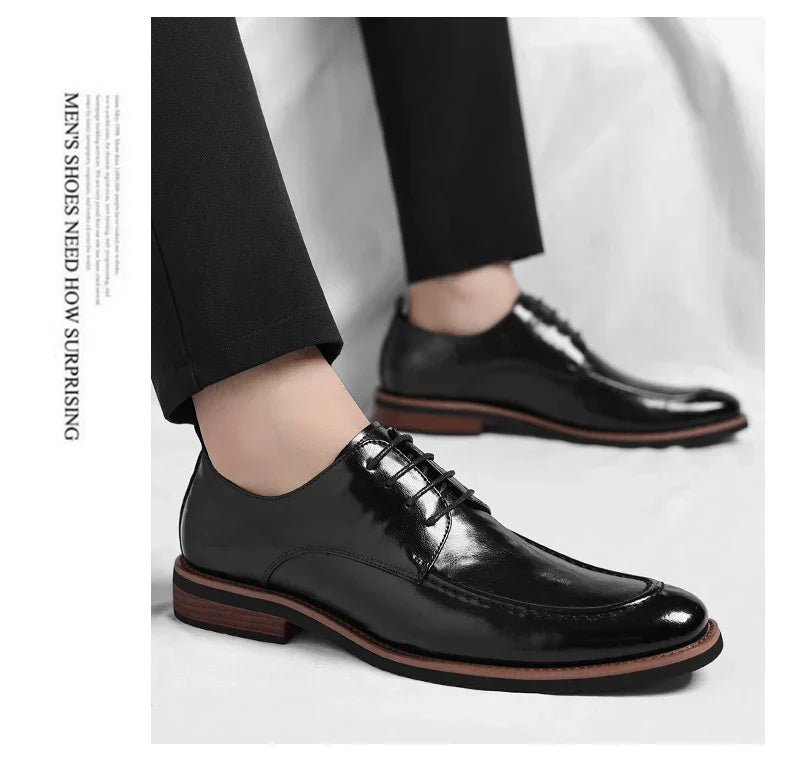 Men's Oxford Derby Dress Shoes Business Formal Casual Party Footwear Comfortable New Fashion Solid-Color Sneakers