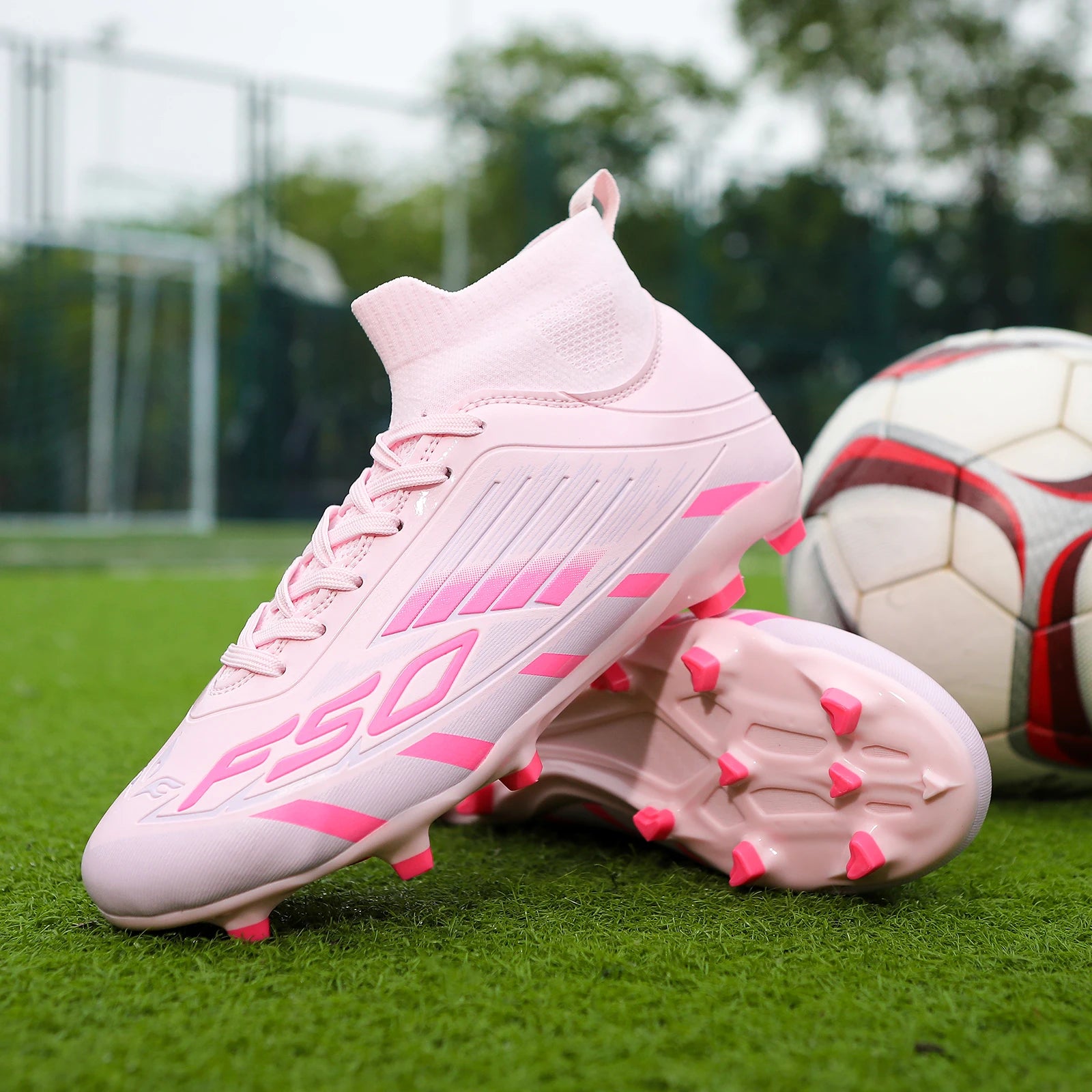 New Men Football Boots Unisex Comfortable Sneakers Soccer Shoes Non-Slip TF/FG Boys Professional Ankle Match Sports Shoes