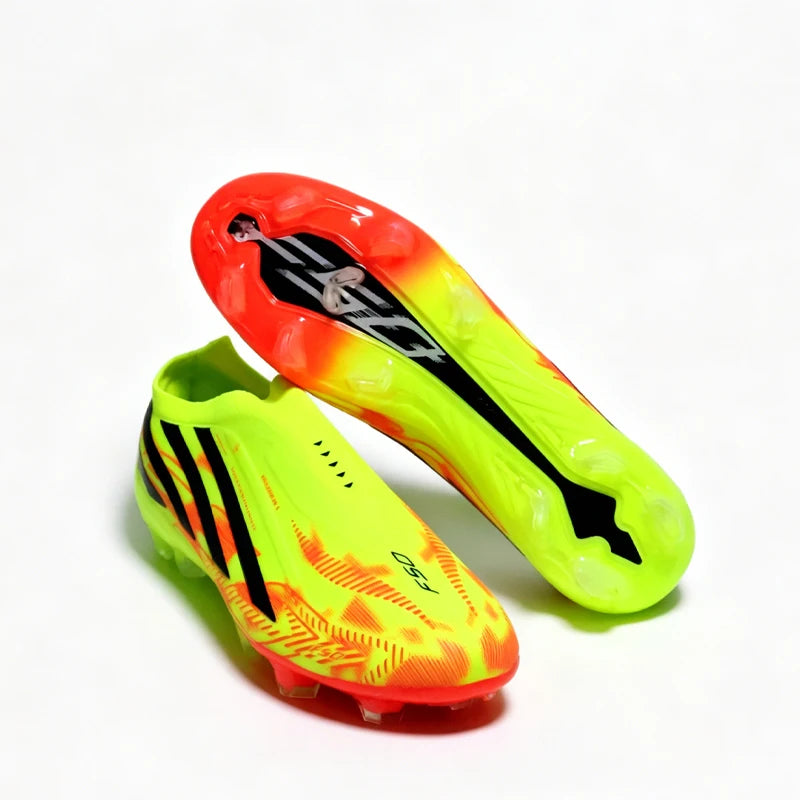 NEW Without-lace Mens Soccer Shoes Boys Training Non-Slip Turf Soccer Cleats TF/FG Football Sneakers Chuteira Campo 35-45