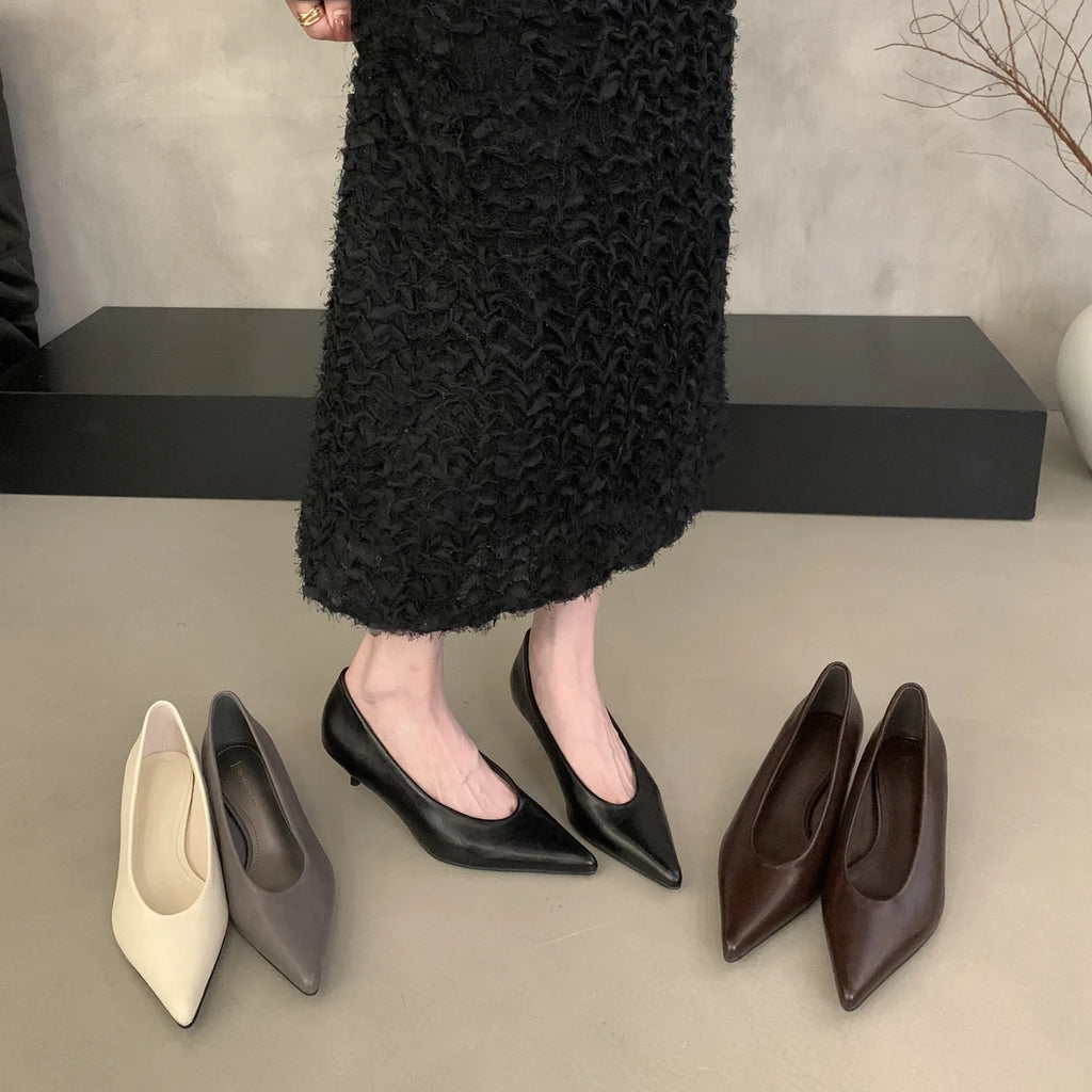 Bailamos 2026 New Brand Women Pumps Ladies Elegant Thin High Heel Single Shoes Fashion Pointed Toe Shallow Slip On Boat Shoes