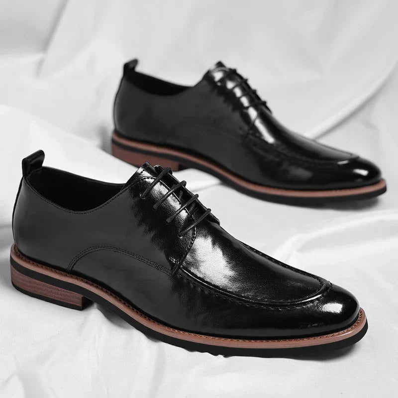 High Quality Male Oxford Shoes Leather Mens Casual Shoes Pointed Thick Bottom Business Brand Footwear Soft Comfortable Loafers
