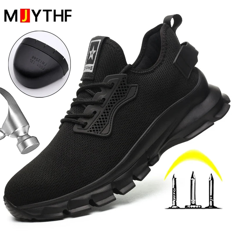 2026 Lightweight Men Safety Shoes Steel Toe Cap Work Sneakers Men Protective Shoes Anti-Smash Anti-Puncture Indestructible Shoes
