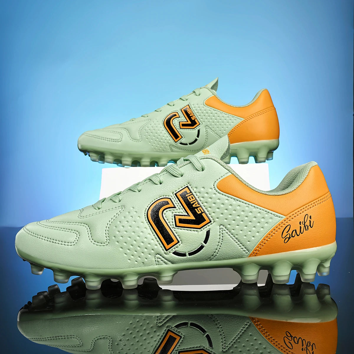 AG FG Soccer Shoes Reinforced PU Fabric TPU Wear Resistant Sole Non-slip Design for Youth Field Training