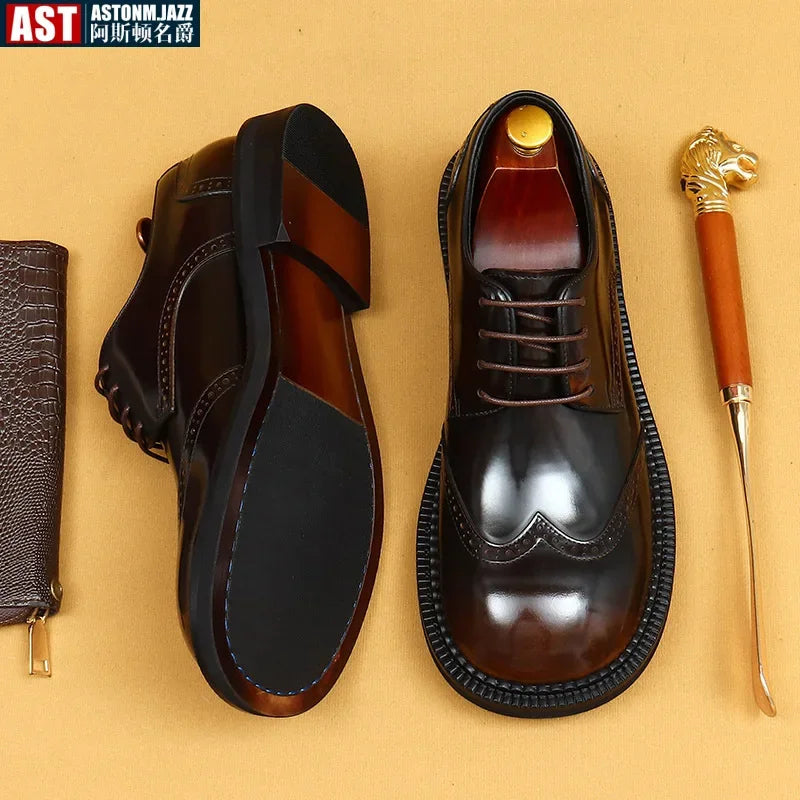 Italian Luxury High Quality Elegant Male Natural Genuine Leather Social Shoes Office Career Business Formal Solid Oxfords Shoes