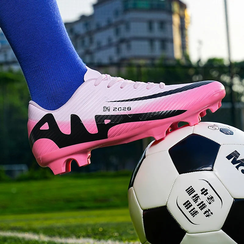 High Quality Mens Soccer Shoes Society Ultralight Turf Soccer Cleats Kids Sneakers Training Football Boots Chuteira Campo 32-46