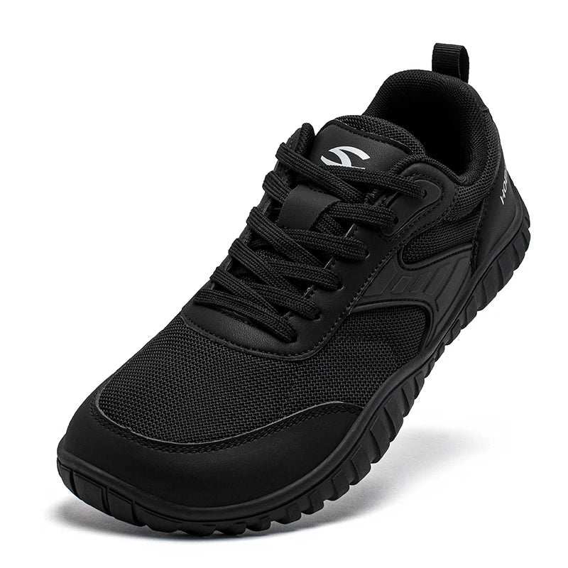 Minimalist Wide Toe Shoes Mens Womens Artificial Leather Running Sneakers Lace Up Lightweight Breathable Walking Shoes