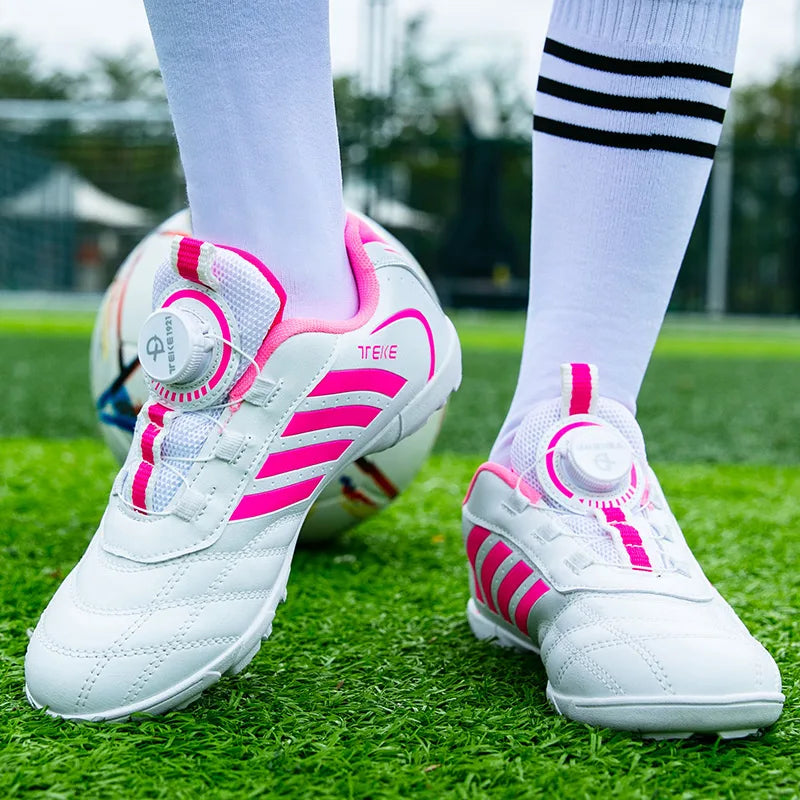 Personality Stylish And Comfortable Boys Girls Training Game Sneakers Indoor Outdoor Lawn Youth Student Soccer Shoes 29-39#