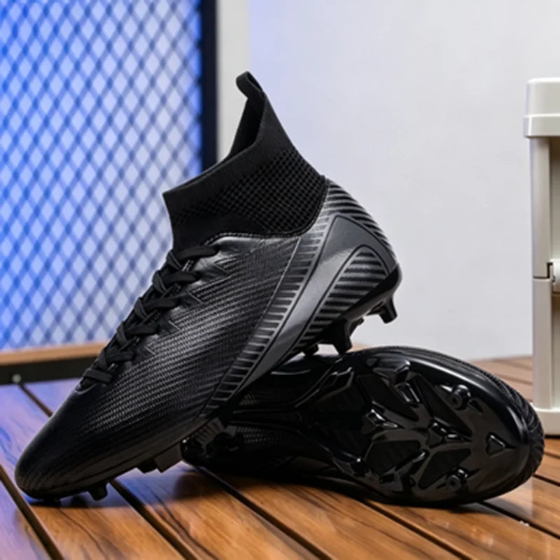 Competition Dedicated Adult AG FG football shoes High Density PU Fabric Anti-slip TPU Long Stud Sturdy Natural Grass Training
