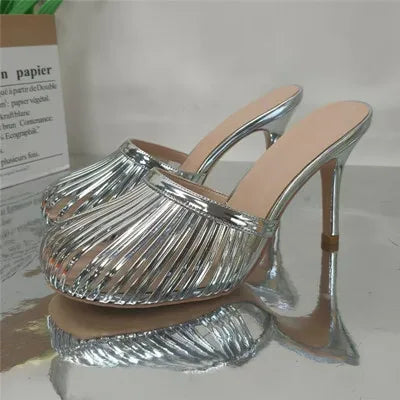 2026 New Sexy Women's Open Toe Mule Sandals - Slip On Stiletto Heels for Wedding/Party, Summer Breathable Comfort Dressy Shoes