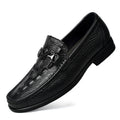 High Quality Round Toe Breathable Loafers Fashionable Brand Men's Comfortable Crocodile Patterned Casual Cowhide and Bean Shoes