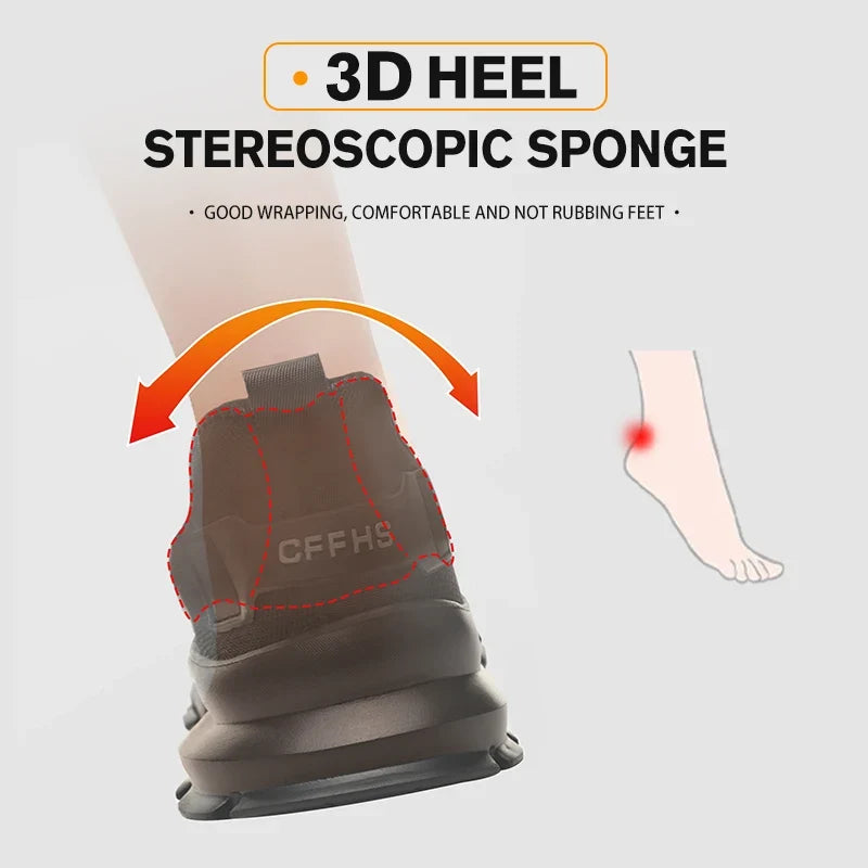 2026 Lightweight Men Safety Shoes Steel Toe Cap Work Sneakers Men Protective Shoes Anti-Smash Anti-Puncture Indestructible Shoes