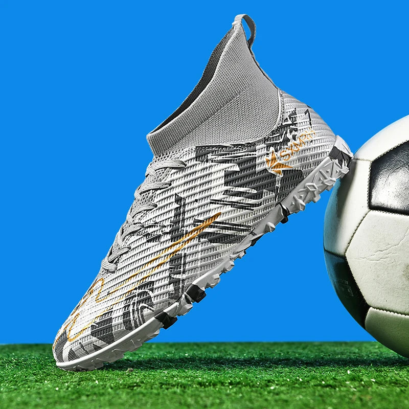 Double Star Authentic Men's Football Boots, Teenager & Student Adult TF Turf Cleats, Professional Sports Match Special Training