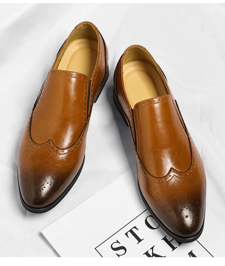 Big Size New Dress Shoes for Men Summer Autumn Business Casual Shoes Male Fashion Solid Color Wedding Elegant Shoes Man
