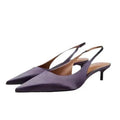 Elegant Purple Satin Low Heel Women Pumps Sexy Pointed Toe High Heels for Women Hollow Back Strap Mules Fashion Party Dress Shoe