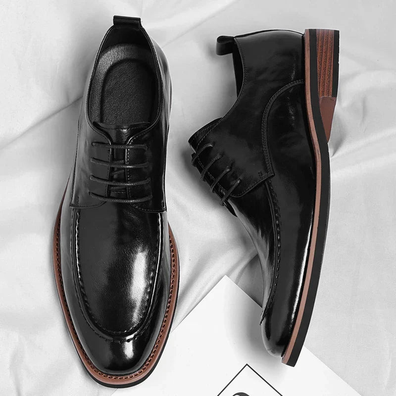 High Quality Male Oxford Shoes Leather Mens Casual Shoes Pointed Thick Bottom Business Brand Footwear Soft Comfortable Loafers
