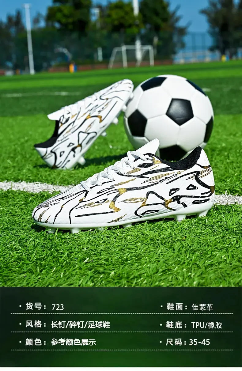 Breathable Summer Football Boots With Long And Turf Studs, Fine Craft And Stable Support, Great For Adolescent