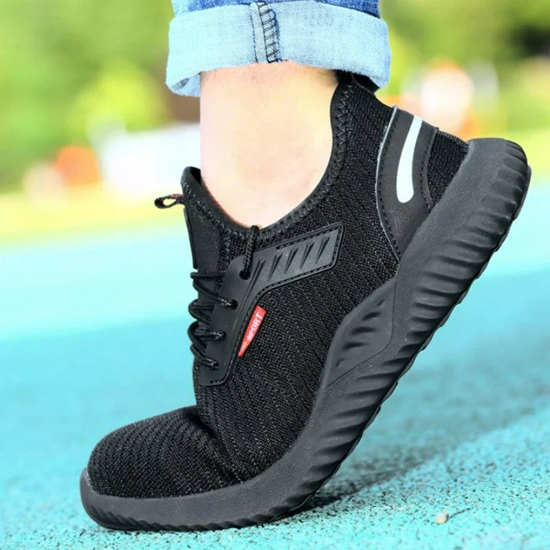 Work Men Safety Shoes Indestructible Steel Toe Shoes Puncture-Proof Anti-Smash Boots Protective Safety Boots Breathable Sneakers