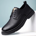Summer Autumn New Low Top Cow Leather Shoes for Men Hallow Lace Designer Platform Shoes Male Fashion Business Casual Shoe Man