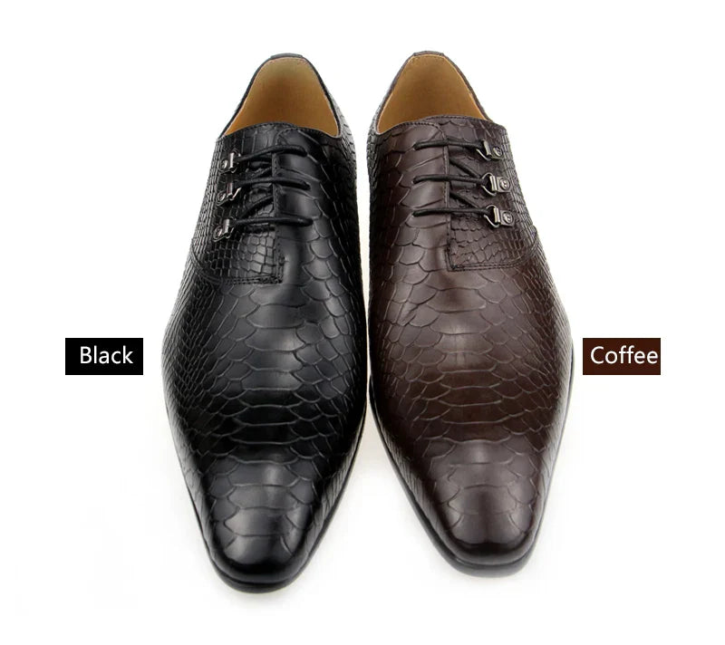 Men's Casual Dress Shoes Classic Oxfords Formal Modern Business Shoes Social Male Wedding Dress Sapato Loafer Serpentine Print