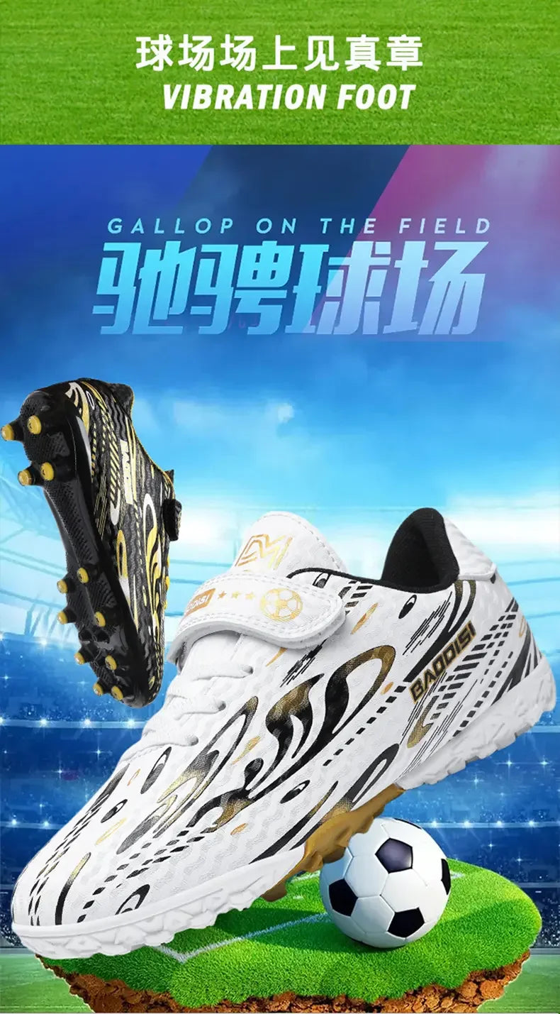 High Top Protective Football Shoes Anti Collision Toe Cap And Stable Heel Support, Durable Studs For Lawn Court Outdoor Training