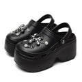 New Women's Silver Platform Clogs Summer 2025 Comfortable Slip on Wedge Sandals Woman Fashion Chain Thick Sole Garden Shoes Lady