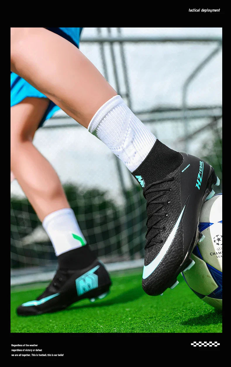 New Men Soccer Shoes Breathable Cleats Football Boots Training Boys Long Spikes Adult Outdoor Sport Non Slip Match Comfortable