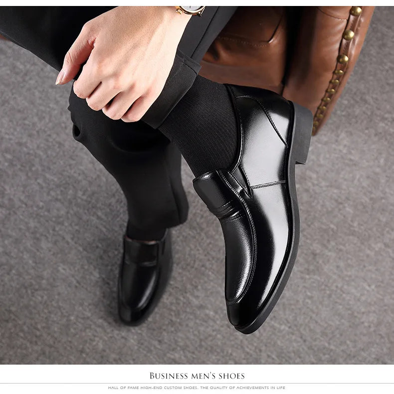 Autumn Increased 6 Cm Men Formal Shoes Hidden Heel Men's Wedding Oxfords Heighten Tall Male Dress Leather Footwear
