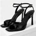 Elegant Ankle Strap High Heels Ladies Square Toe Fashion Party Dress Shoes Office Hollow Sexy Designer Brand Sandals Women Pumps